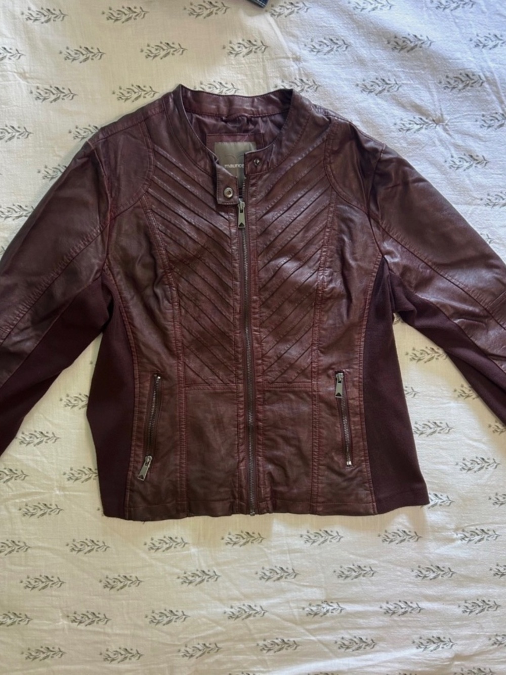 Womens Maurices Faux Leather Jacket Brown NWOT Size XL